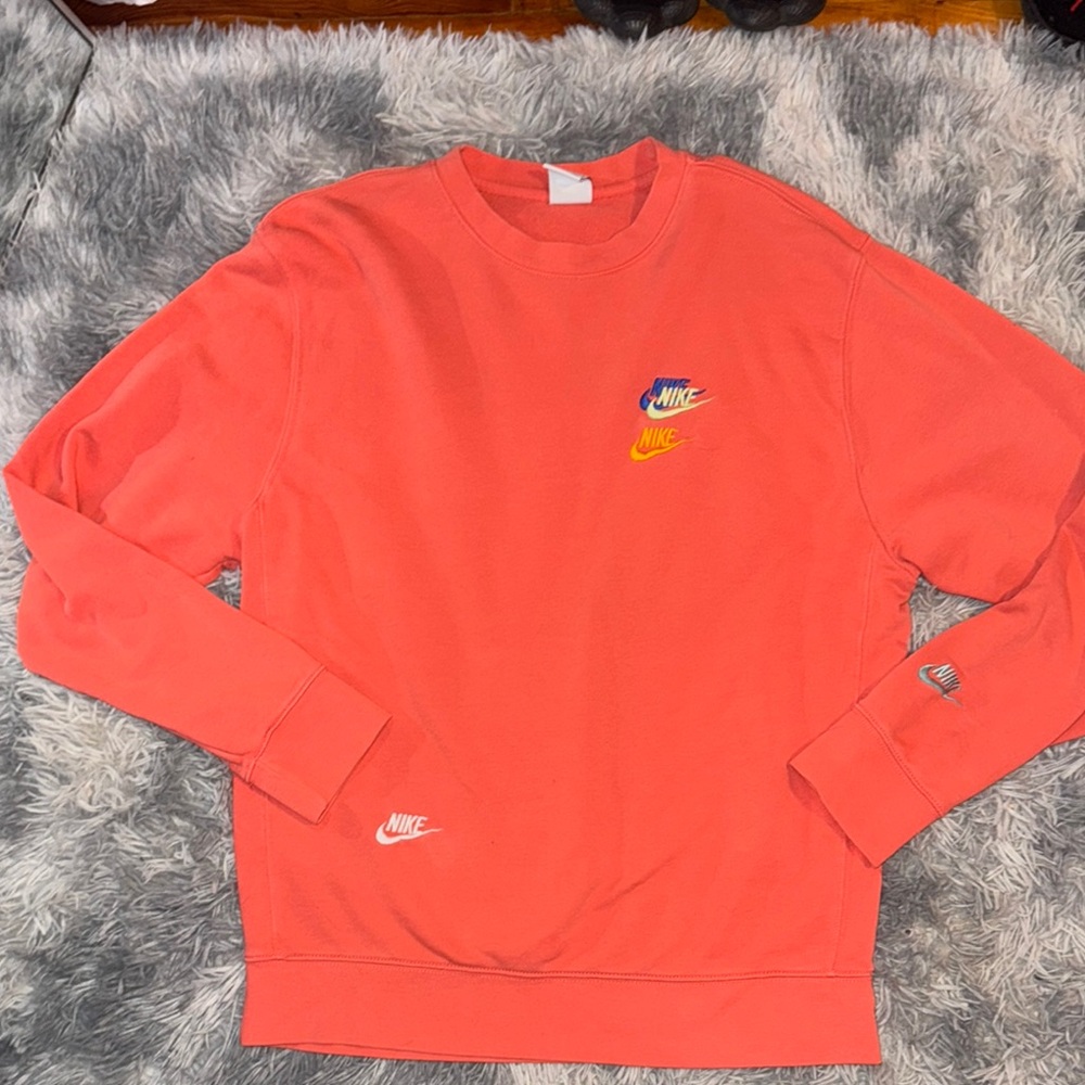 Nike Orange Crewneck Sweater Long Sleeve